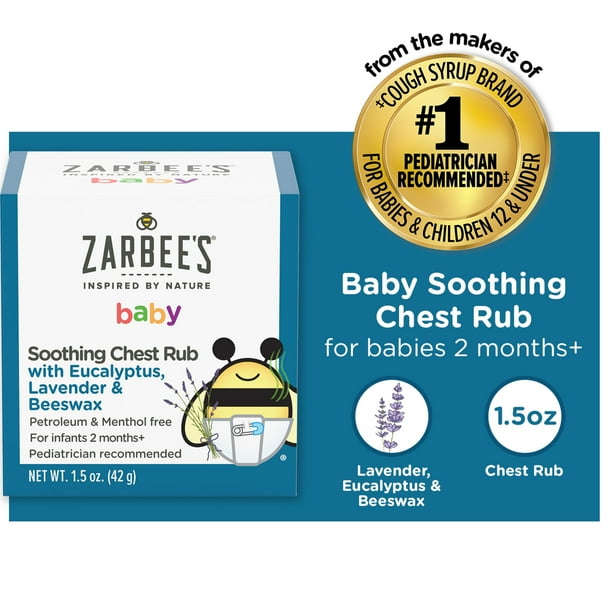 Zarbee's Baby Soothing Chest Rub, Eucalyptus, Lavender & Beeswax, 1.5
