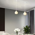 thumbnail image 2 of Kiven H-Type Track Lighting, 1-Light Modern Halo Track Pendant Light with White Glass Globe, Track Light Pedant for Bedroom Kitchen Island Home Cafe, Cord length 39.4", 2 of 7