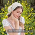thumbnail image 3 of AWAYTR 2Pcs Floral Hair Bandanas Tie-Back Head Kerchief Women Hair Scarves Lightweight Triangular Head Scarf, 3 of 9