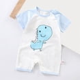 thumbnail image 2 of KPOPLK Baby Boy Rompers Clothes Short Sleeve Cotton Toddler Rompers Graphic Print Baby Clothes One-Piece Outfit(12-18 Months,Sky Blue), 2 of 4