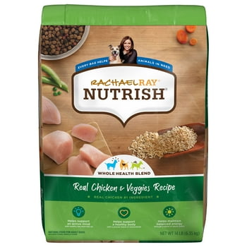 Rachael Ray sh Real Chicken & Veggies Recipe Dry Dog Food, 14-Pound Bag (Packaging May Vary)
