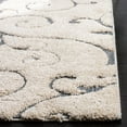 thumbnail image 4 of SAFAVIEH Florida Doug Floral Vines Geometric Shag Runner Rug, Beige/Blue Grey, 2'3" x 13', 4 of 9