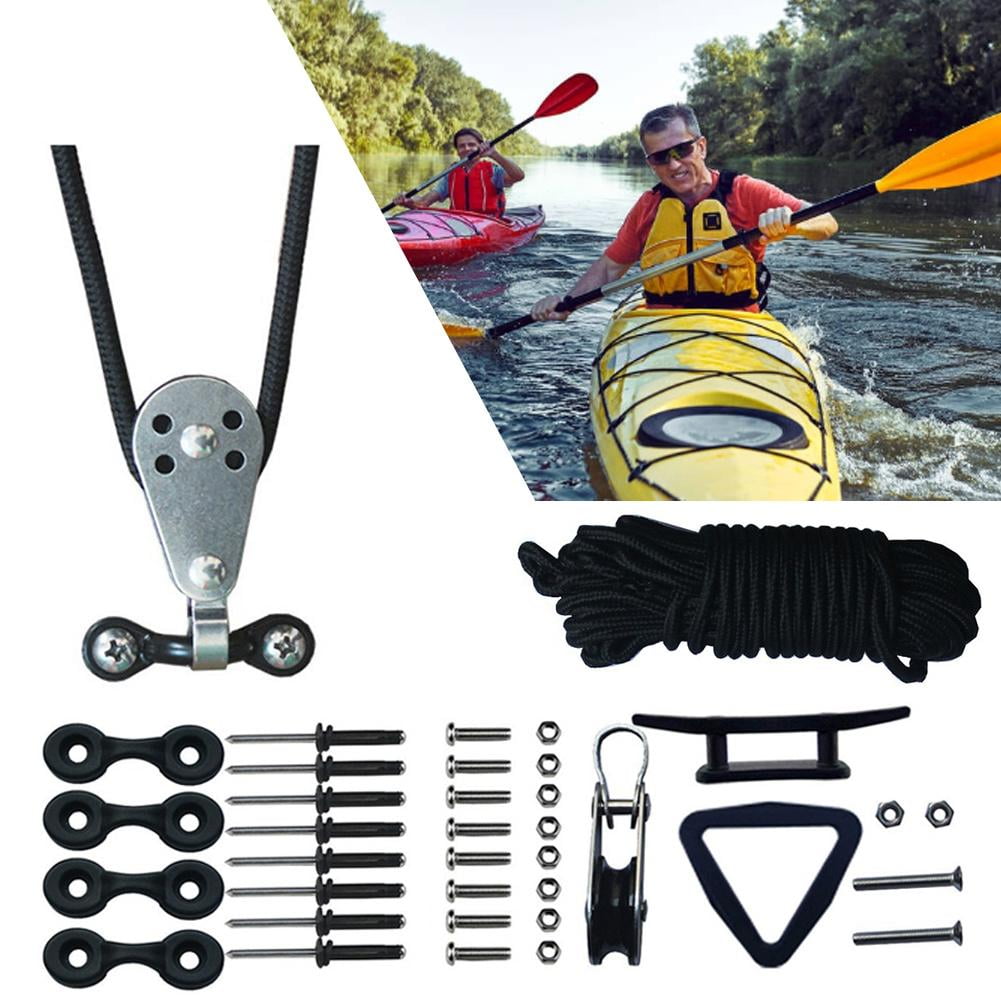 RealPlus Kayak Anchor Trolley Kits with 30 Feet Rope,Pad Eyes,Anchor
