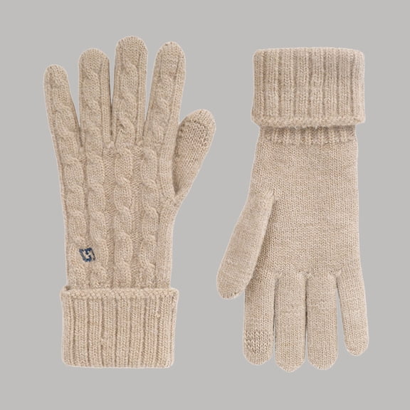 Winter Gloves Extra Long Windproof Thermal Gloves Touchscreen Winter Mittens Beige One Size