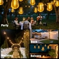thumbnail image 2 of VOLIVO Solar Outdoor String Lights,50FT Patio Lights with 12 Shatterproof ST38 Vintage Edison Bulbs, Solar Waterproof Hanging Lights, for Porch, Deck, Garden, Backyard, 2 of 8