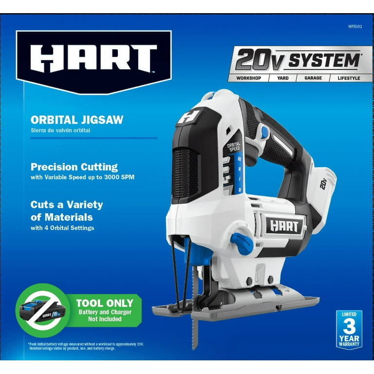 HART 20 Volt Cordless Orbital Jigsaw Battery Not Included New Condition Walmart