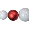 thumbnail image 5 of Northlight 6' Red and White Shiny and Matte Shatterproof Ball Christmas Swag, 5 of 5