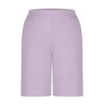 thumbnail image 5 of Clothing 2025 Women's Shorts Women's High Waisted Knee Length Shorts Loose Elastic Waist Comfy Casual Summer Shorts with Pockets Women Blendingpants, 5 of 5