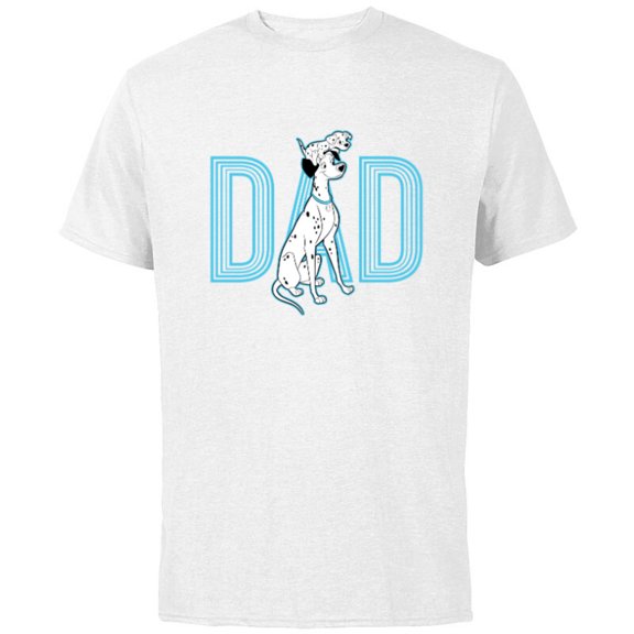 Disney 101 Dalmatians Pongo and Penny Dad - Short Sleeve Cotton T-Shirt for Adults - Customized-White