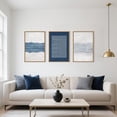thumbnail image 3 of Abstract Navy Blue and White Framed Canvas Wall Art,Minimalist Boho Waves Lines Wall Decor,Modern Mid Century Artwork,Neutral Geometric Art Print for Living Room,Bedroom,Office-16 x24 x3, 3 of 6