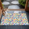 thumbnail image 4 of 2x3 Door Mat Rug, Colorful Polka Dot Non-Skid Rubber Backing Large Rectangle Rugs - Living Room Bedroom Home Office, Rainbow Polka Dots Watercolor Indoor Floor Mat Carpets Washable Rug, 4 of 9