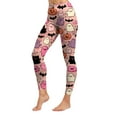 thumbnail image 6 of adviicd Womens Halloween Leggings Fall Pumpkin Printed Stretchy Leggings Comfort Yoga Pants Costumes (Pink, L), 6 of 8