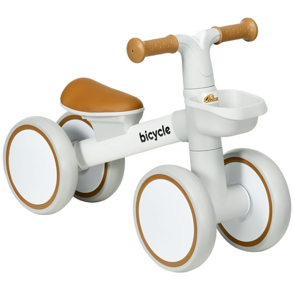 Qaba Draisienne pour Bébé, Draisienne pour Tout-Petit avec Siège Ajustable, Brun
