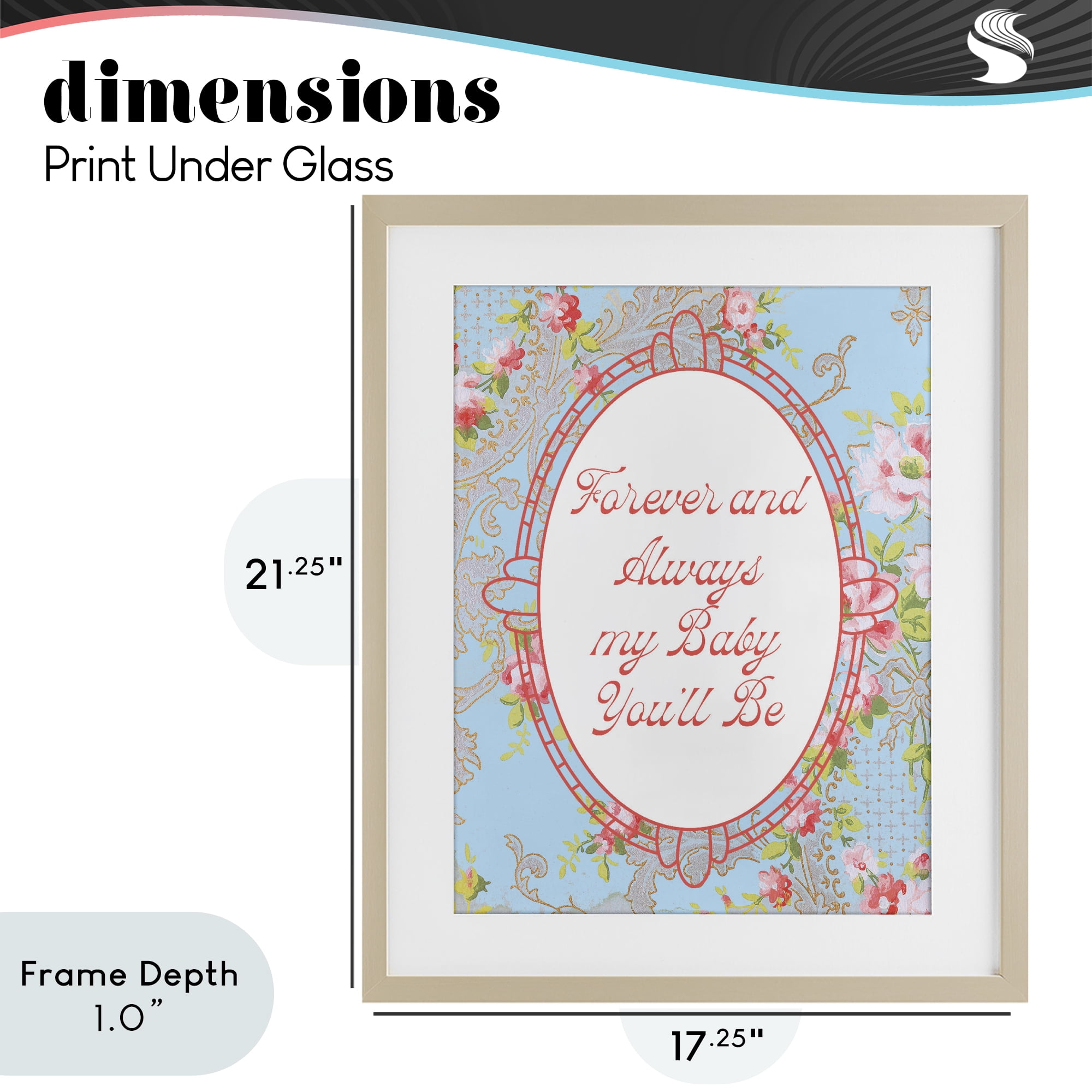 Stupell Industries Forever And Always My Baby Birch Framed Print Under Glass, design by Lil' Rue