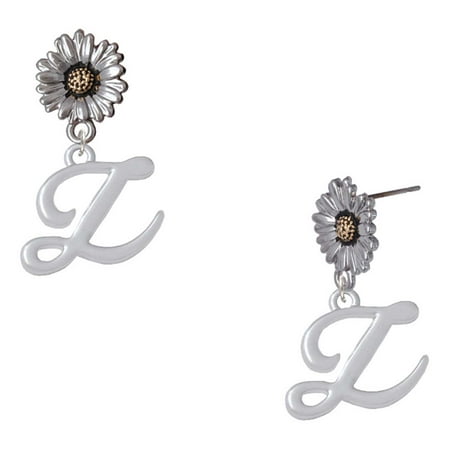 Delight Jewelry Silver-tone Small Gelato Script Initial – Z – Two-tone Daisy Flower Post Earrings Delight Jewelry Silver-tone Small Gelato Script Initial – Z – Two-tone Daisy Flower Post Earrings