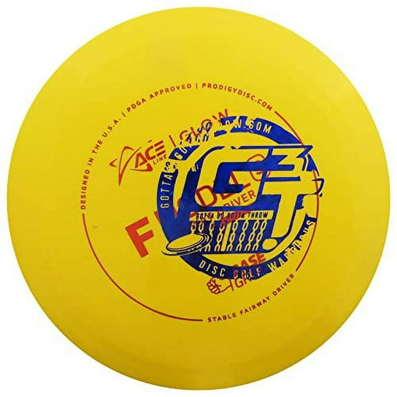 Prodigy Discs Factory Second Ace Line Glow Base Grip F Model S Fairway Driver Golf Disc [Colors and Hot Stamps Will Vary] - 170-176g
