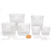 Progressive ProKeeper Baker's Airtight Kitchen Storage Canister Container Set for Flour, Sugar & More, Keeps Ingredients Fresh, with Accessories (White)
