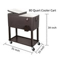 thumbnail image 6 of Zimtown 80 Quart Rattan Rolling Cooler Cart Ice Beer Beverage Chest on Wheels with Shelf, 6 of 8