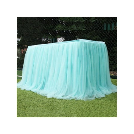 

MarinaVida Tulle Tutu Table Skirt for Wedding Party Baby Shower Party Decoration