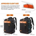 thumbnail image 6 of LOVEVOOK College School Backpack, 40L Expandable Carry On Luggage Backpack Flight Approved, Large Waterproof Hiking Outdoor Overnighter Bag for Men Women (Black ), 6 of 8