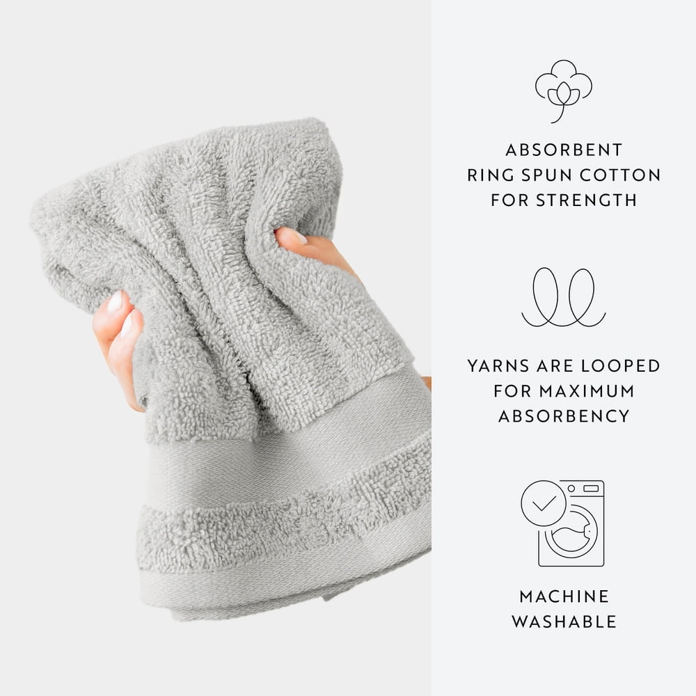 Noble Linens 4 pack Cotton Hand Towels
