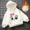 thumbnail image 5 of Byoo Little Girl Hoodie Oversized Cartoon Cat Printed Long Sleeved Hooded Top Casual Pullover Sweatshirt Outerwear, 5 of 6