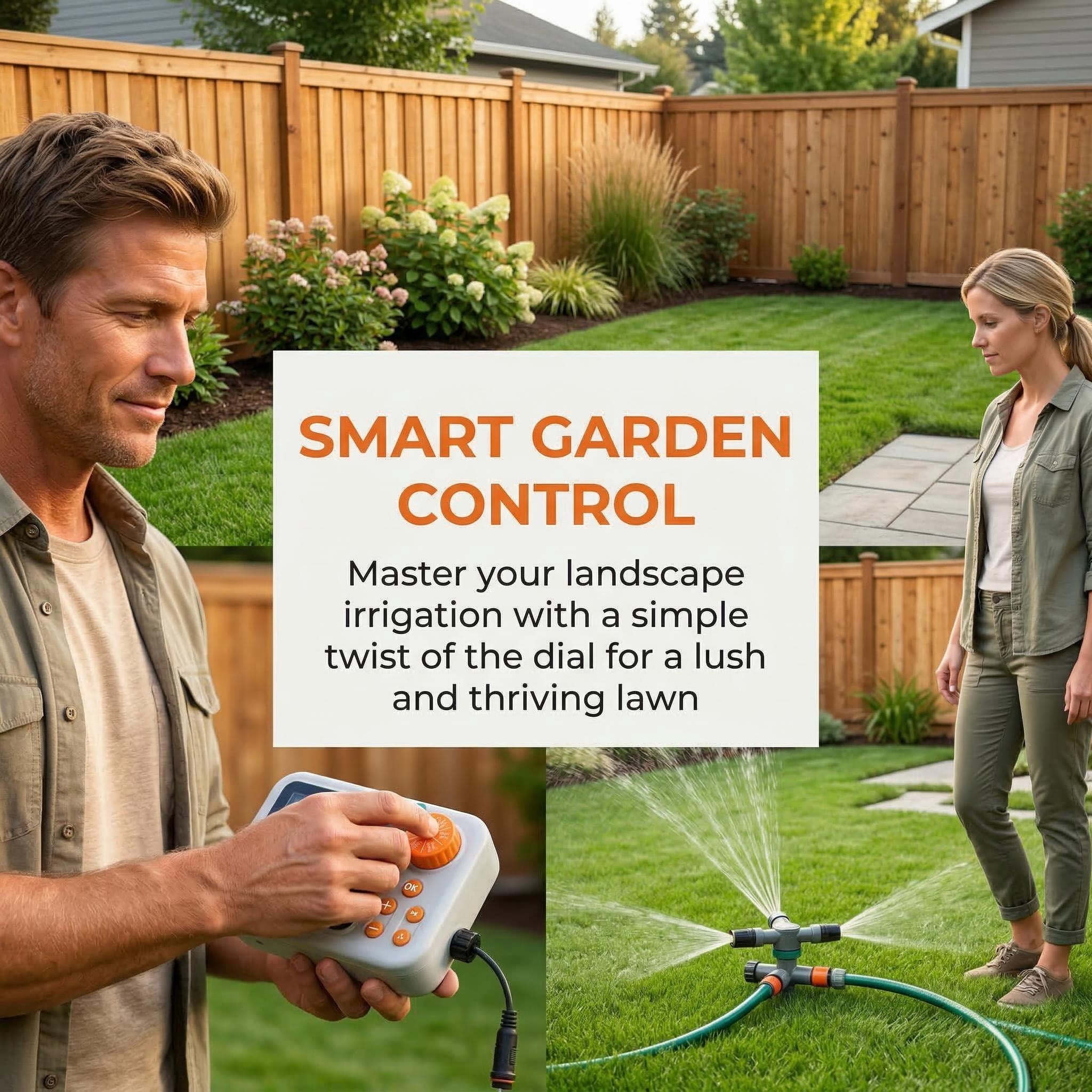 Smart 15-Pot Automatic Watering System — Indoor Automatic Watering Kit with Programmable Timer and Humidity Sensor — Drip Irrigation System for Potted Plants While You're Away
