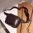 thumbnail image 3 of Bolso de cintura de hombro con patrón de cocodrilo Paquetes de cinturón de pecho para mujer (marrón oscuro), 3 of 6