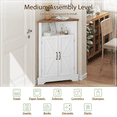 thumbnail image 4 of Smuxee Farmhouse Corner Bathroom Storage Cabinet, Freestanding Triangle Linen Organizer Cabinet with Barn Doors & Adjustable Shelves for Laundry Room,White, 4 of 6