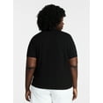 thumbnail image 2 of Terra & Sky Women's Plus Size V-Neck Tee with Short Sleeves, Size 0X-5X, 2 of 5