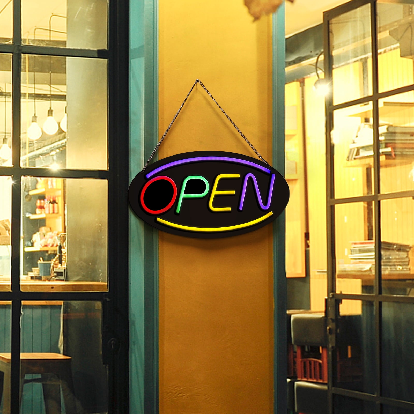 Open Sign, Bright High Visibility Advertising Board Electronic Display Sign Flashing Light for Business Wall Window Shop Bar Hotel