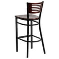 thumbnail image 5 of Emma + Oliver Slat Mahogany Wood Back Barstool, Black, 5 of 6