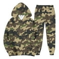 thumbnail image 2 of yuCgh Men's Casual and Personalized Printed Long Sleeve Hooded Sweatshirt and Sweatpants Two-Piece Set, Athletic Leisure Outfit for Gym, Lounge and Everyday Wear,Light Brown M, 2 of 6