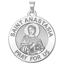 PicturesOnGold.com Saint Anastasia Religious Medal Necklace Pendants Female Adult 3/4 inch Sterling Silver
