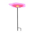 thumbnail image 7 of Hvmvliv Outdoor Bird Feeder Iron Ground Bird Feeder with Flower Bath and Water Tray for Lawn and Courtyard Decoration Pink, 7 of 7