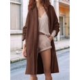 thumbnail image 4 of Womens Long Cardigan Sweaters Chunky Open Front Oversized Slouchy Knit Fall Trendy Coatigan Jackets Brown XL, 4 of 9