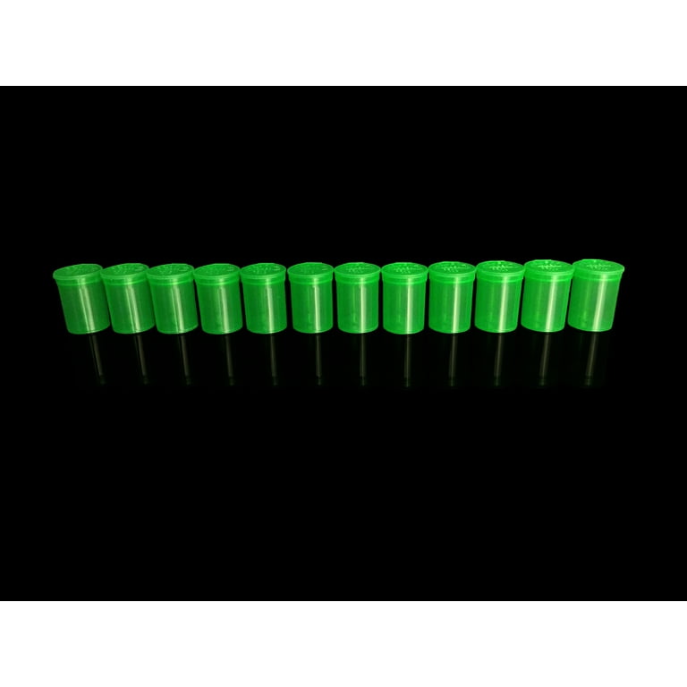 12 Pack GREEN Translucent 8 DRAM Squeeze Pop Top Bottle Vial Containers 