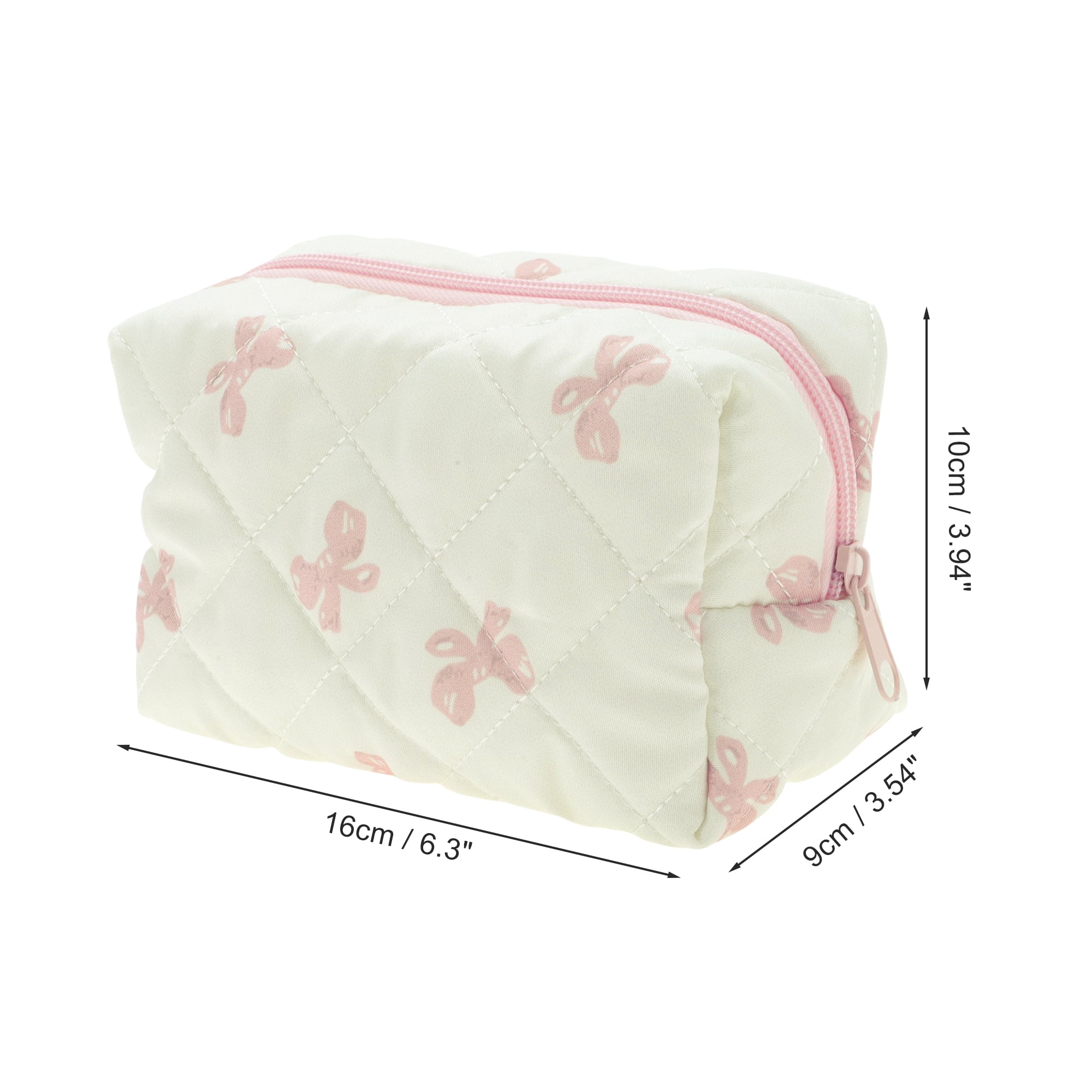 Unique Bargains 1Pc Durable Butterfly Pattern Storage Makeup Bag for Travel Pink Beige