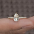 thumbnail image 3 of Cora Jewellery 3CT Pear Moissanite Solitaire Engagement Ring For Women, 18K Yellow Gold, 3 of 8