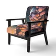 thumbnail image 3 of Designart "Woman s Portrait with Floral Accents IV" Pink Woman Sci-Fi Upholstered Accent Chair - Modern Arm Chair For Bedroom, 3 of 5