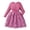 Hot Pink*, variant on RUTAYY Children Girls Dress Solid Color Long Sleeve Rose Pattern Bow Decoration Floral Design Daily Wear Trendy Vacation Dresses