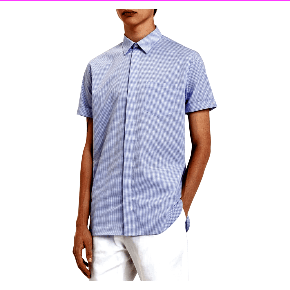 Calvin Klein Men's REGULAR FIT Short Sleeve SHIRT L/Amparo Blue ...