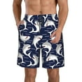 thumbnail image 2 of Uemuo Angry Shark Pattern Men's Swim Trunks Hawaiian Beach Bathing Suit Swimsuits Beach Quick-Dry Shorts with Pockets-X-Large, 2 of 9