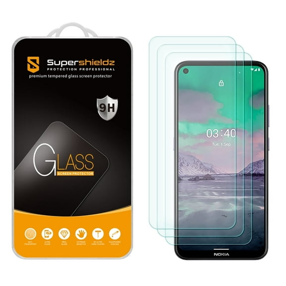 [3-Pack] Supershieldz for Nokia 3.4 / Nokia 5.4 Tempered Glass Screen Protector, Anti-Scratch, Anti-Fingerprint, Bubble Free