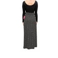 thumbnail image 3 of OrlyCollection Women's Basic Elastic Waist Band A-Line Long Maxi Skirt (Black Ivory Dot,Medium), 3 of 4