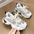 thumbnail image 3 of YaEYa Kids Mesh Athletic Dad Sneakers, Hook-and-Loop Strap Casual Walking Shoes, Breathable Upper, Non Rubber Sole for Boys Little Kids, 3 of 6