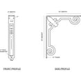 thumbnail image 2 of Ekena Millwork 2"W x 12"D x 15"H Fleur De Lis Wrought Iron Bracket, (Triple center brace), Antiqued Bronze, 2 of 8