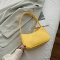 thumbnail image 5 of Simple Elegant Women Small Shoulder Bag Pure Color Sling Handbags (Yellow), 5 of 8