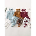 thumbnail image 7 of Dooleck Infant Ribbed Clothes Ruffle Bodysuit Leopard Halen Pant Outfit Streetwear, 7 of 7