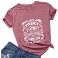 thumbnail image 2 of T-shirts Vintage 1976 pour Femmes 2026 Été Décontracté Manches Courtes Col Rond Cadeau 50e Anniversaire T-Shirts Graphiques Hauts de Fête Rétro, 2 of 3